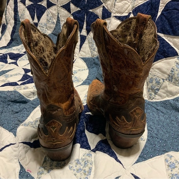 Ariat Dahlia Brown Leather Cowboy Boots - Picture 6 of 10